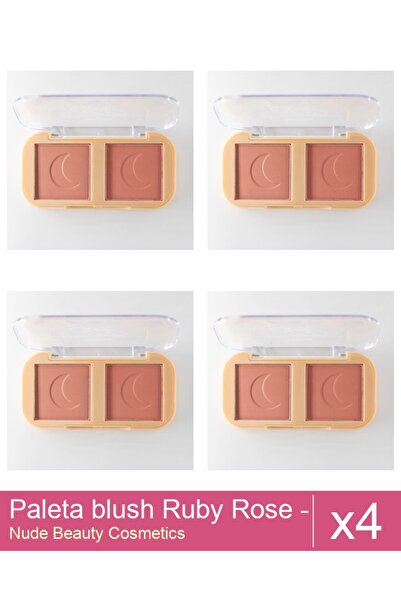 Makeup Set of 4x Ruby Rose blush palette - Cheek To Cheek 03