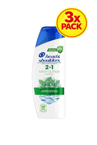 Head & Shoulders Pachet 3x Head&Shoulders Șampon cu Mentol 2 în 1, 330 ml