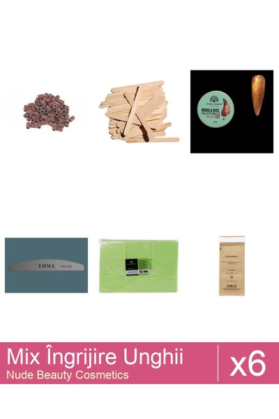 Makeup Set Mix 6 produse Ingrijire Unghii: Nebula Kiss 12 , 15 g, Servetele f...