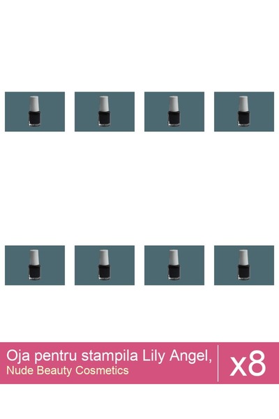 Makeup Set 8x Oja pentru stampila Lily Angel, neagra, 5ml
