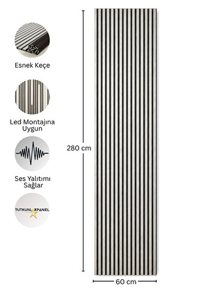 TUTKUNLAR PANEL Akustik Duvar Paneli Çıtalı MDF Ahşap Ses Yalıtımlı Dekoratif...