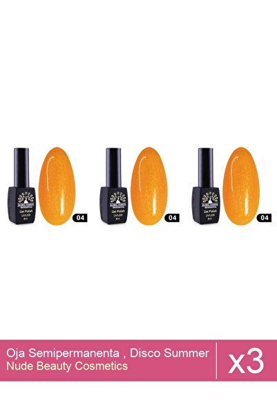Makeup Set 3x Oja Semipermanenta , Disco Summer , 04 , 8 ml