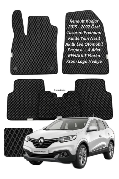 Evamax Design Renault Kadjar 2015 - 2022 Özel Tasarım Premium Kalite Yeni Nes...