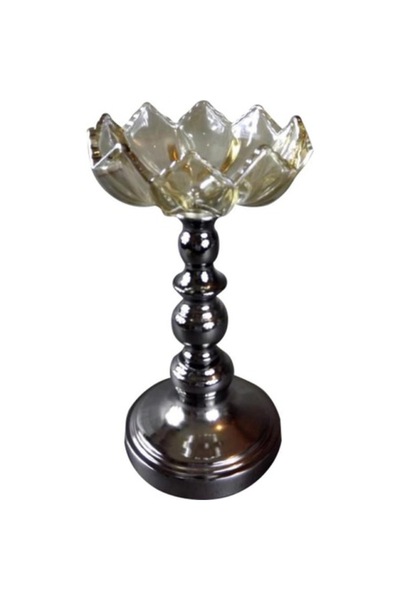 Goliat Suport lumânare Goliat, cristal, crom, 29x16 cm