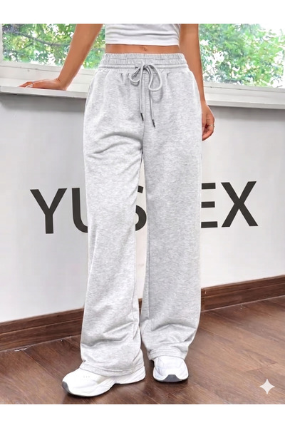 CANDERO Pantaloni de trening gri pentru femei - Oversize, confortabili, casua...