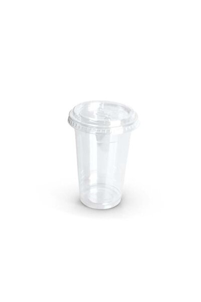 ARNON Transparent juice cups 10 oz with flat lid