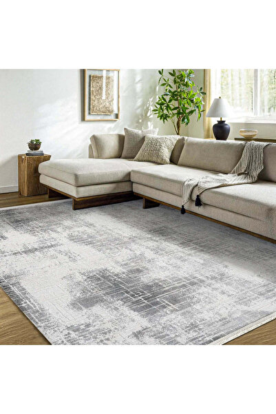halinet سجادة غرفة المعيشة القابلة للغسل من Halı.Net Anthracite Vintage Lxs-V...