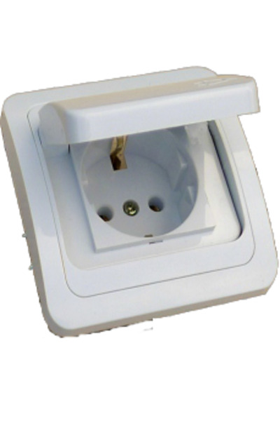 DELIGHT Priza simpla CP, cu capac, IP22 - montaj incastrat