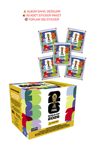 TOYFEST 50 Paket (350 Sticker) FIFA World Cup 2026 Panini STICKER Resmi Kolek...