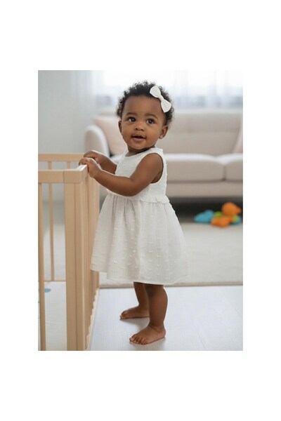 Tiffany Baby Kıds فستان موسلين نيو بورن بيور ثيم 10086
