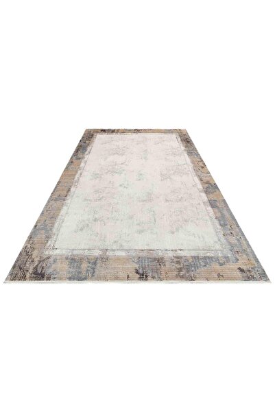 halinet Halı.Net Cream Vintage Antique Washable Living Room Carpet Eco-Mhl 03...