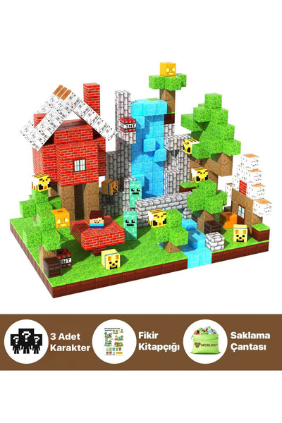 McBlok Minecraft Manyetik Orman Temalı Blok Oyuncak - 100 Parça