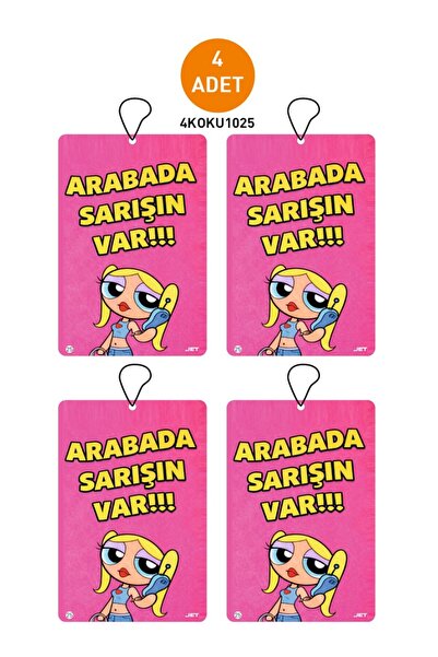 JR Jetreklam 4'lü Set Arabada Sarışın Var Yazılı Özel Tasarımlı Dekoratif Ask...