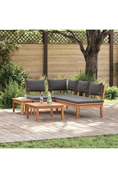 vidaxl Set de canapele pentru gradina 4 pcs Maro È™i gri