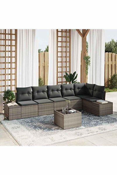 vidaxl Set de canapele pentru gradina Gri deschis poliratan