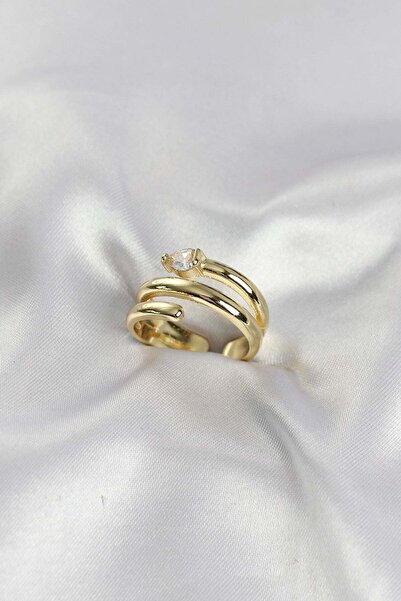 Inure Jewelry Brass Gold Color Spiral Snake Model Women's Ring