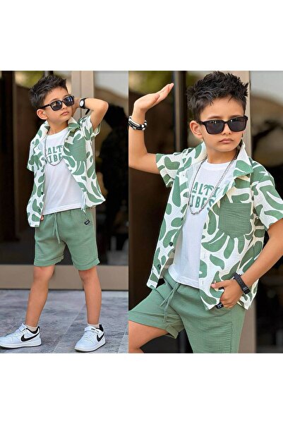 musab kids ERKEK ÇOÇUK ATLET GÖMLEK ŞORT TARZ KOMBİN