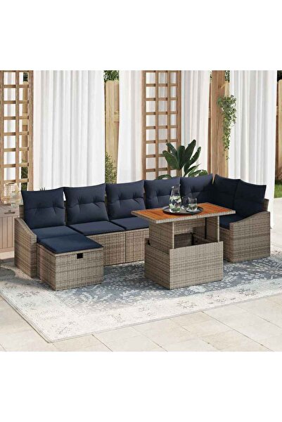 vidaxl Set de canapele pentru gradina 8 pcs Gri poliratan