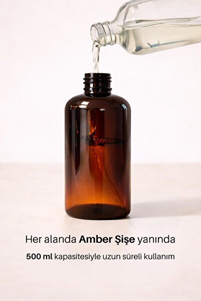 Alubrella Dozajlı Basmalı Başlık Amber Şişe 500 ML - Çok Amaçlı Amber Şişe