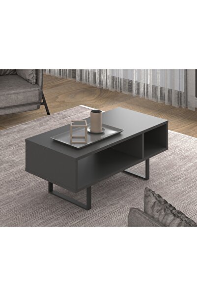 MERT SERT MOBİLYA Roma Orta Sehpa 90cm x 45cm Metal Ayaklı