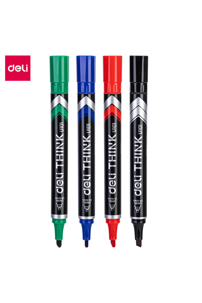 Deli Permanent Marker 1.5-5mm 4-Pack Blister