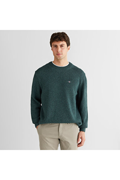 Gant Erkek Yeşil Relaxed Fit Bisiklet Yaka Triko