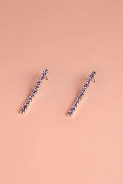 Simovia 3 mm Yuvarlak Zirkon Taşlı Su Yolu Küpe