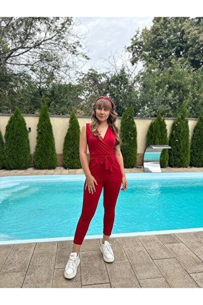 LCN Women's casual jumpsuit, red