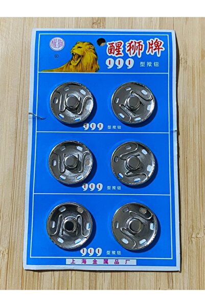 Lorin hobi Metal Snap Fasteners Silver 2.5 cm 6-Piece Card
