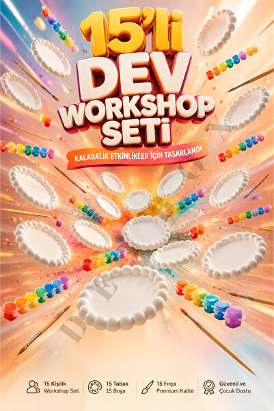devhome 15’li Bubble Boyama Etkinlik Seti 15 Dekoratif Boyama Tabağı 15 Boya ...