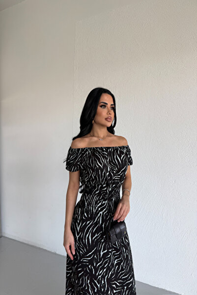 KAMACI BUTİK Madonna Collar Giped Dress Standard Size (S/M/L/Xl) Fits