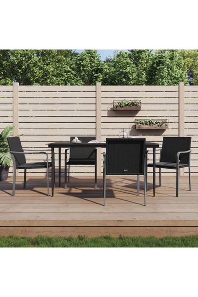 vidaxl Set mobilier de gradina cu perne, 5 piese, poliratan È™i otel
