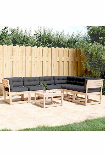vidaxl Set canapele de gradina cu perne, 6 piese, lemn masiv de pin