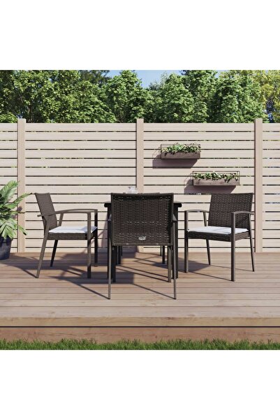 Concept Set mobilier de grădină cu perne, 5 piese, poliratan și oțel