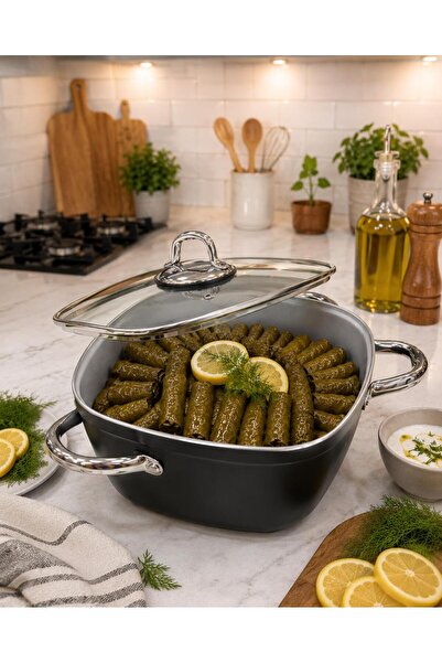 Schafer Gastronomie Master Seramik Derin Tencere 26 Cm-Siyah/Gri TKEBT Siyah/Gri