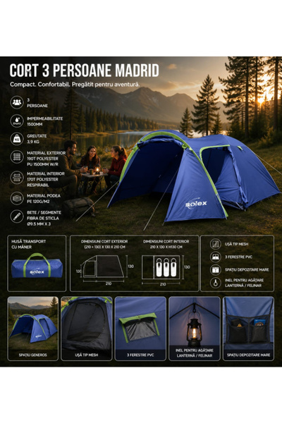 Solex Tent for 3 people type MADRID 82191