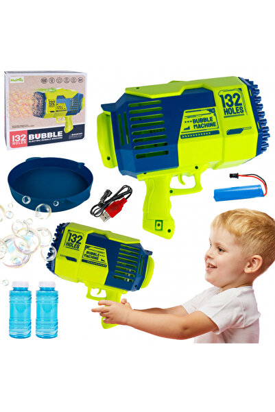 MalPlay Malplay soap bubble gun for children, with 132 holes, 2 bottles of li...