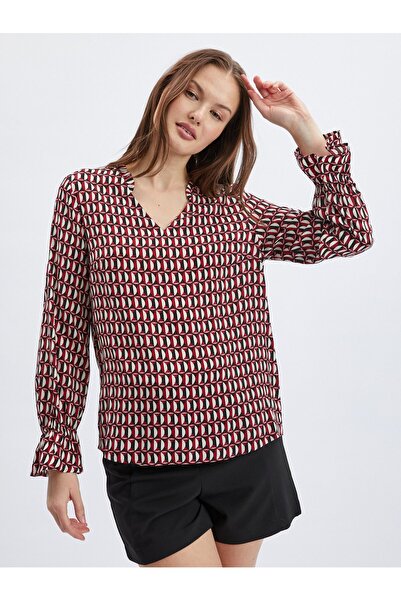 ORSAY White and red women's patterned blouse