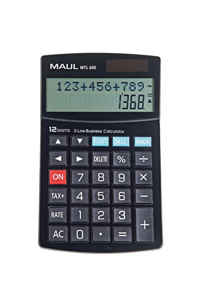 MAUL Calculator de birou MTL600, 12 digits, afisaj display cu 2 randuri - negru