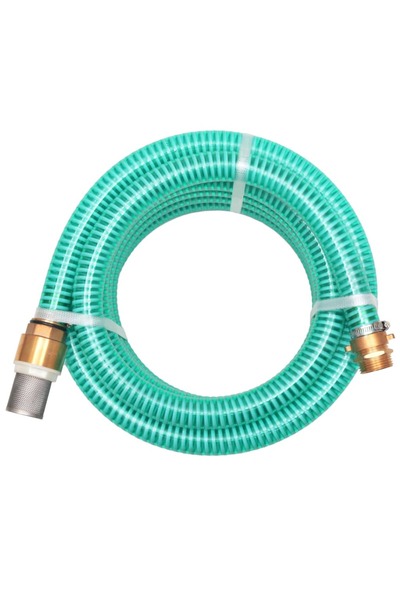 vidaxl Furtun de aspiratie, conectori de alama, 4 m, 25 mm, verde