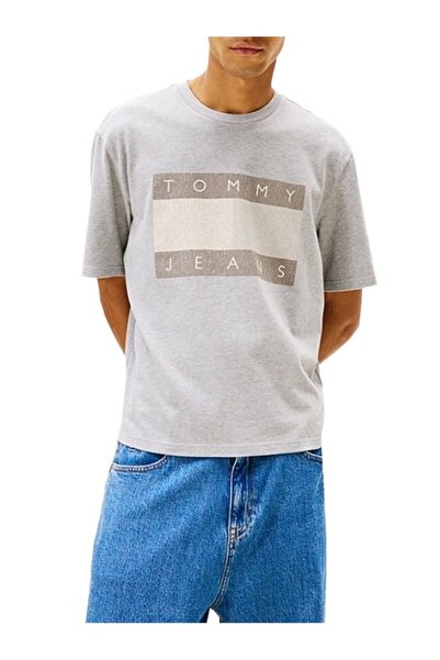Tommy Hilfiger Ανδρικό T-shirt Γκρι Tommy Jeans DM0DM22463-Q13