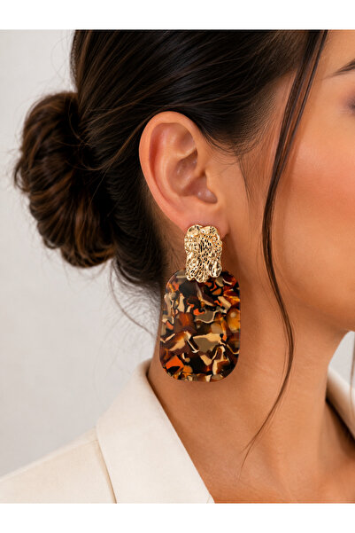 Girift Vintage Cyrpt Acrylic Marble Patterned Earrings