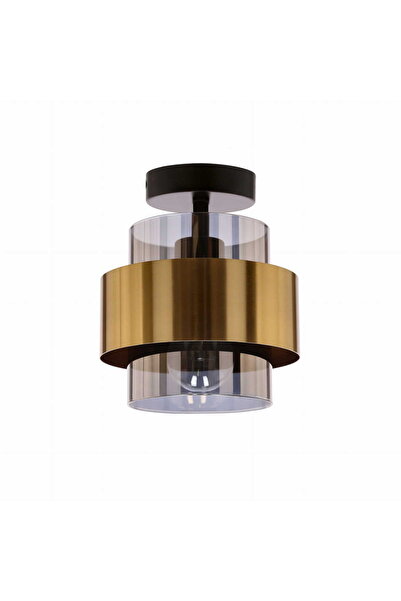 Candellux Lampă de tavan modernă Spiega, metal negru/auriu, corp cu o singură...