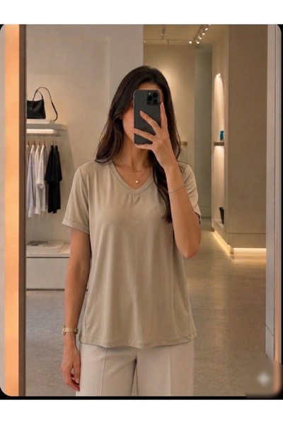 Azram Fashion Ženska majica sa V-izrezom