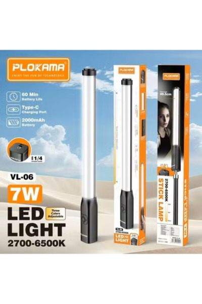 PLOKAMA مصباح إضاءة محمول VL-06 Pro RGB
