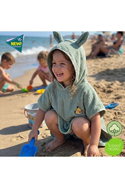 zera collection Kız Erkek Çocuk Panço Premium Su Emici %100 Pamuk Kapüşonlu -...