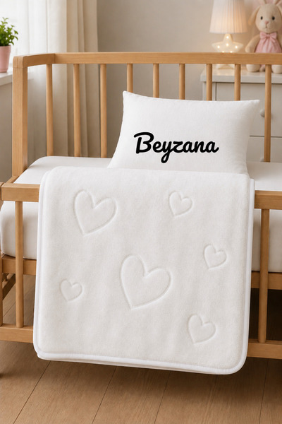BEYZANA Embos Beyaz Bebek Battaniyesi | STOKTAKİ DESENLERE GÖRE GÖNDERİM YAPILIR