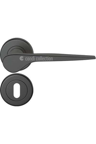 Condi Collection 2031 مقبض باب من الفولاذ المقاوم للصدأ باللون الأسود الثابت