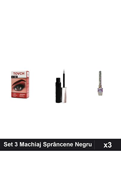 Makeup Set 3 Produse Machiaj Sprâncene și Ochi, Vopsea Nuanță 5.4, Tuș Magnet...