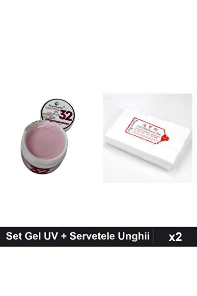 Makeup Set 2 Gel Constructie UV LED FSM 15g + Servetele Unghii 900 buc, Manic...